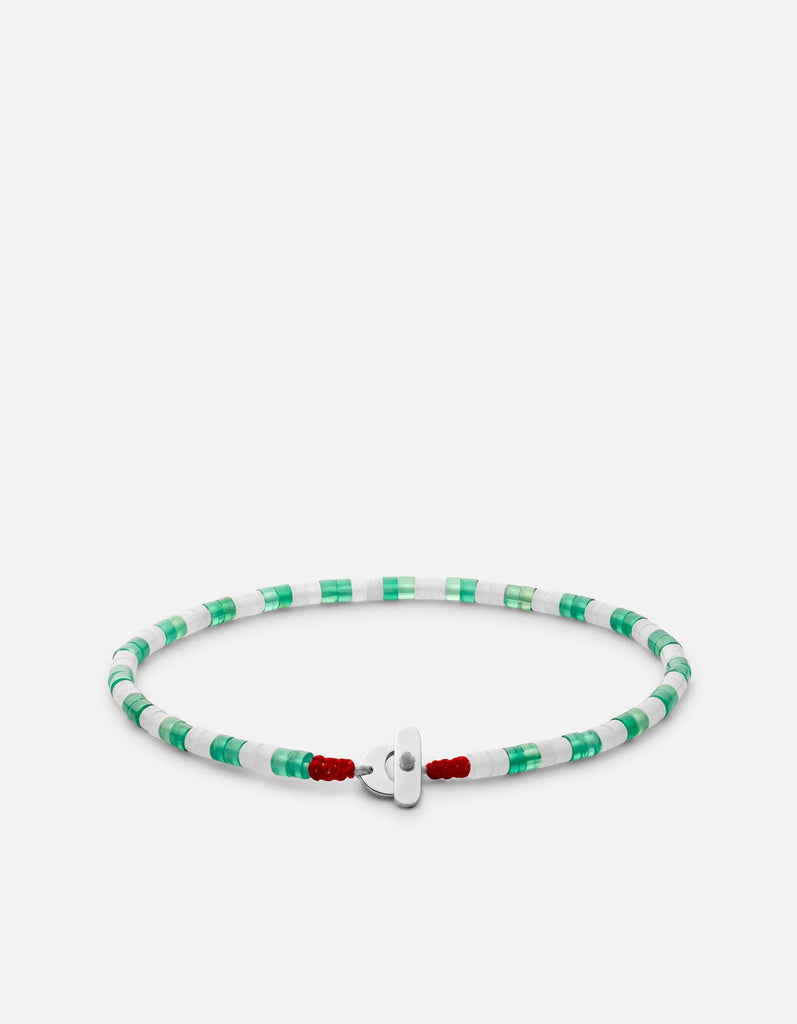 Miansai Bracelets Kai Agate Bracelet, Sterling Silver Green / S
