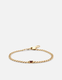 Miansai Bracelets Lyra Garnet Chain Bracelet, Gold Vermeil Red / XS/S