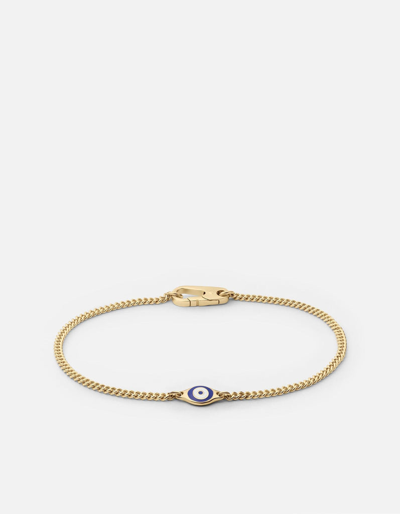 Miansai Bracelets Single Blue Eye Bracelet, Gold Vermeil w/Enamel Blue / M