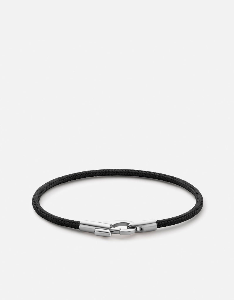 Miansai Bracelets Snap Rope Bracelet, Sterling Silver Black / S