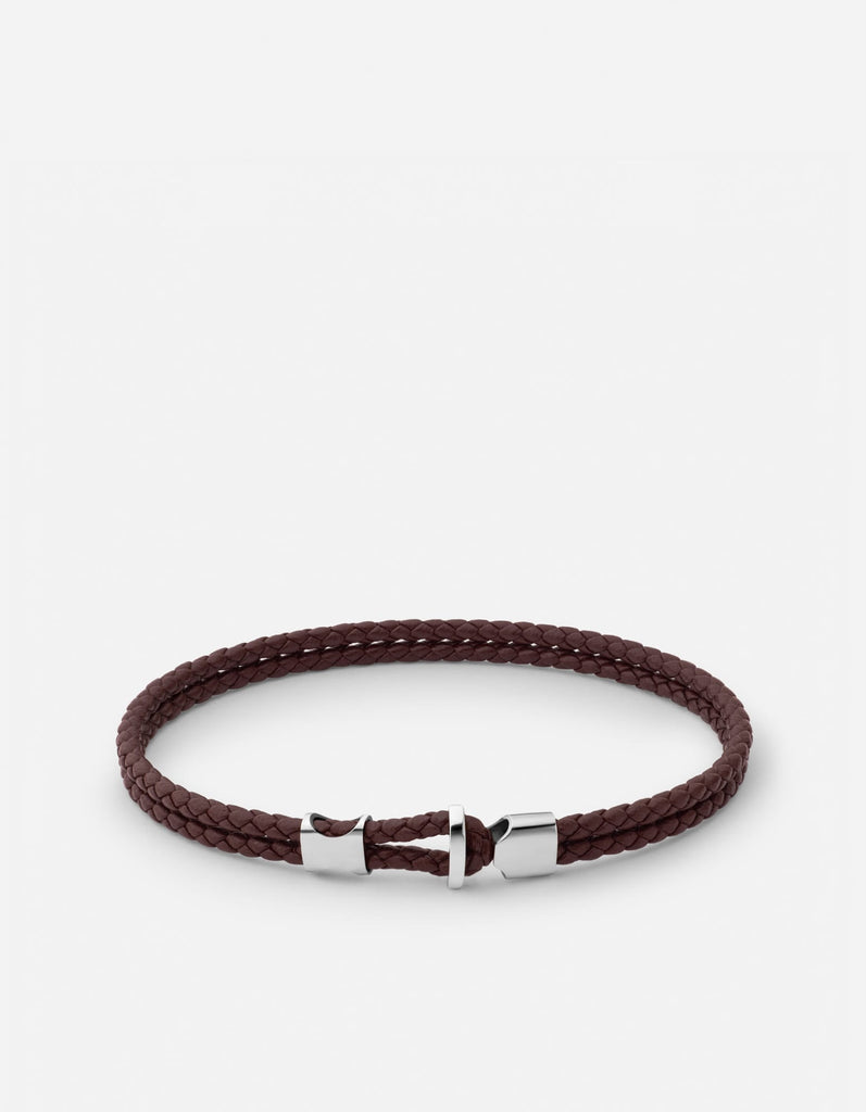 Miansai Bracelets Orson Braided Leather Bracelet, Sterling Silver / Brown