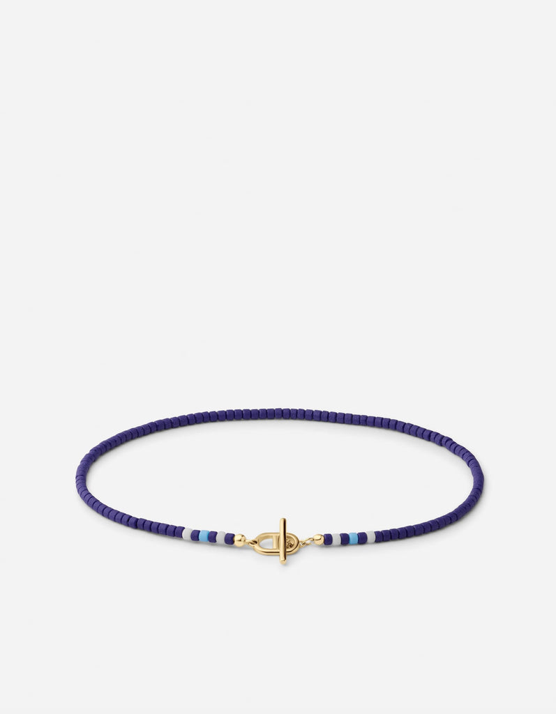 Miansai Bracelets Avi Bead Bracelet, Gold Vermeil / Blue Blue / S