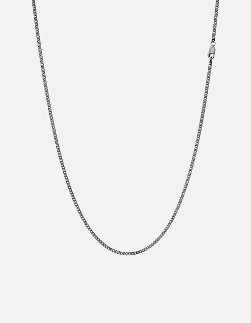 Miansai Necklaces 2mm Cuban Chain Necklace, Oxidized Silver