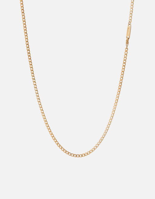 Miansai Necklaces 3mm Cuban Chain Necklace, 14k Matte Gold Matte Gold / 24 in.