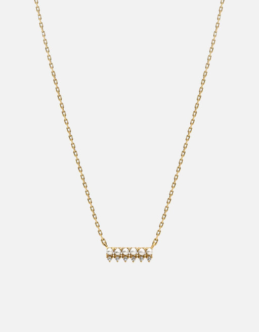 Miansai Necklaces Aurea Pearl Necklace, 14k Gold Pavé Polished Gold w/Pearls / 16-18 in.