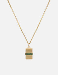 Miansai Necklaces Vault Necklace, Gold Vermeil/Emeralds Green / 24 in. / Monogram: No