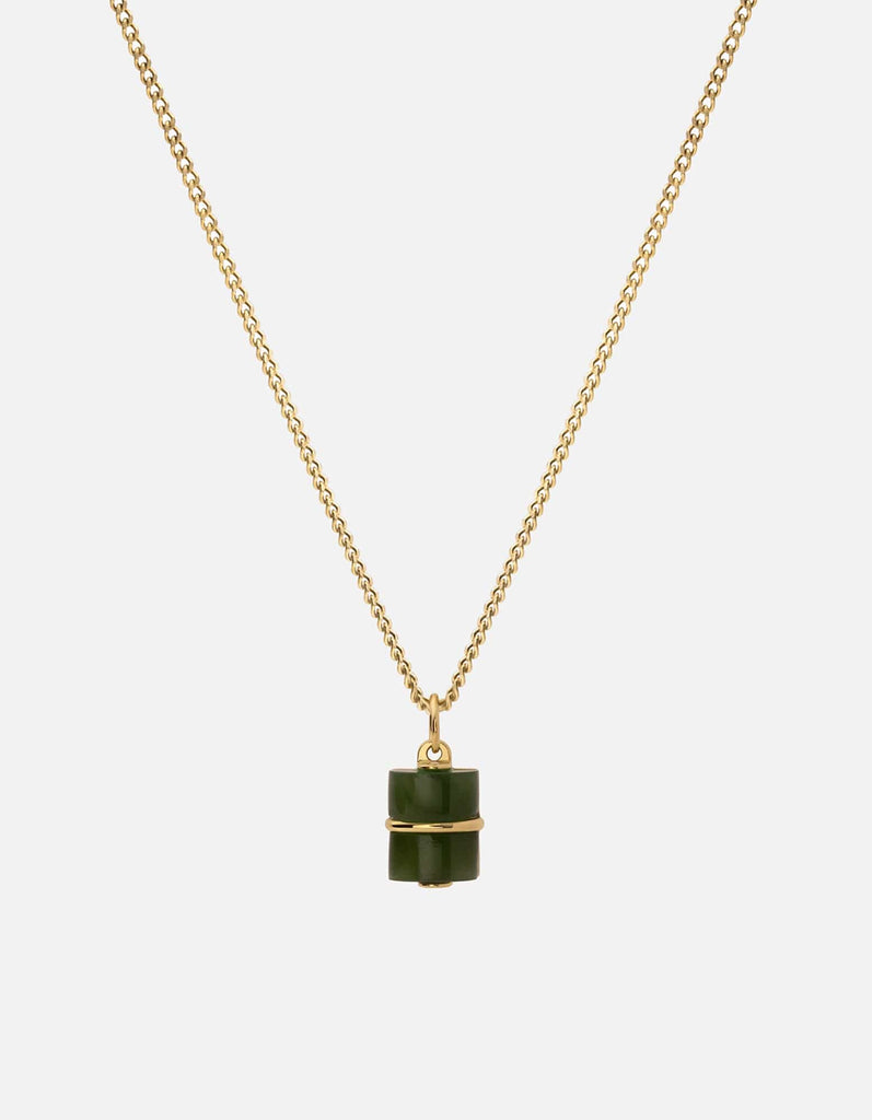 Miansai Necklaces Otis Jasper Necklace, Gold Vermeil Green / 24 in. / Monogram: No
