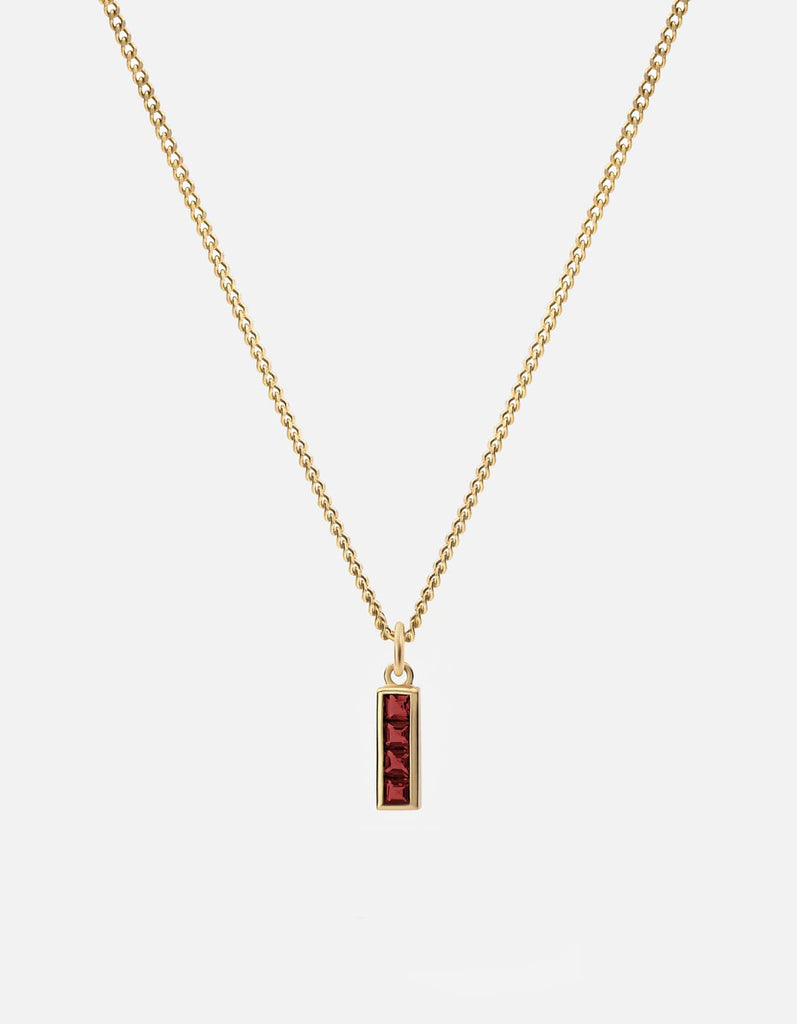 Miansai Necklaces Totem Garnet Necklace, Gold Vermeil Red / 21 in.