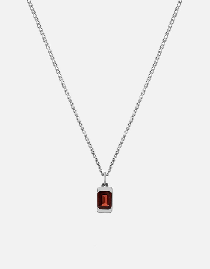 Miansai Necklaces Valor Garnet Necklace, Sterling Silver Red / 21 in.