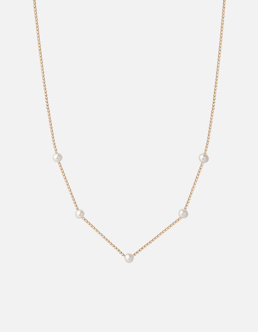 Miansai Necklaces Tiana Pearl Necklace, 14k Gold Polished Yellow Gold w/Pearl / 15-18 in.