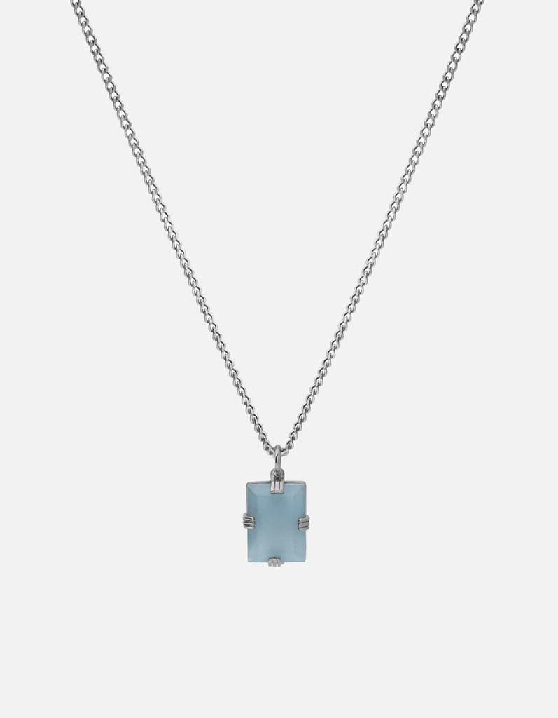Miansai Necklaces Lennox Chalcedony Necklace, Sterling Silver Blue / 24 in. / Monogram: No