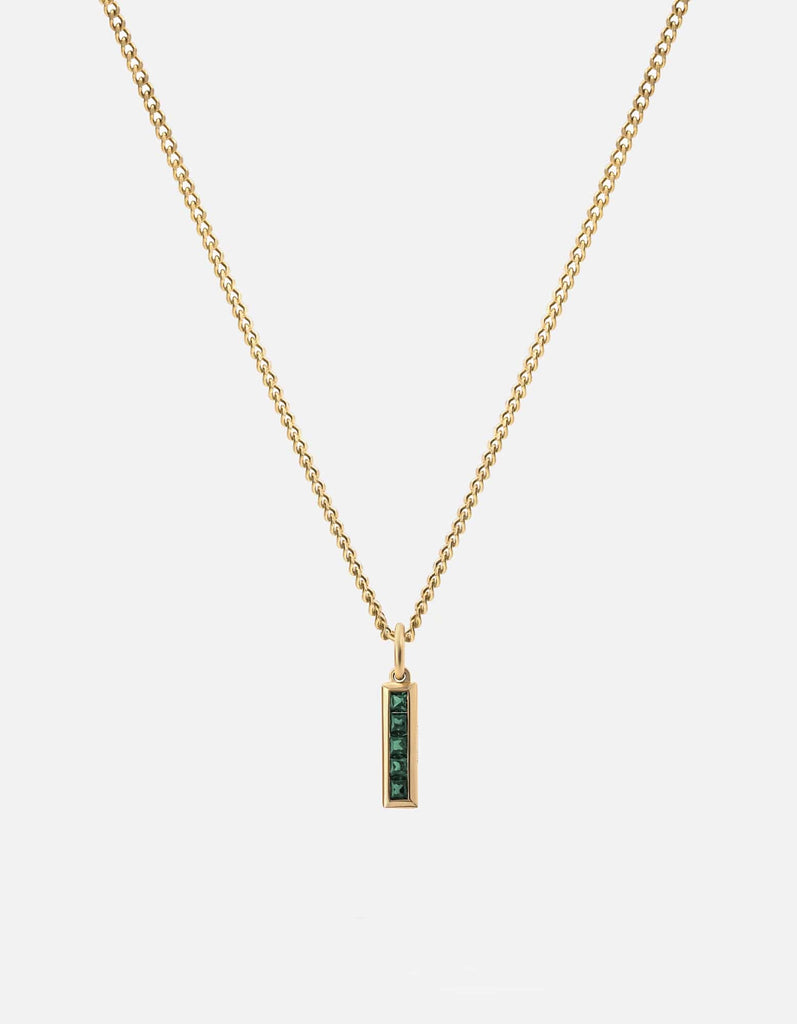 Miansai Necklaces Slim Totem Agate Necklace, Gold Vermeil Green / 21 in.