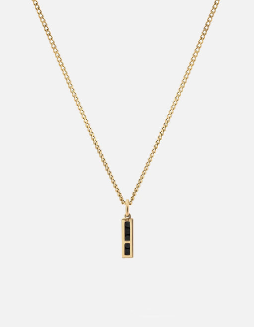 Miansai Necklaces Slim Totem Onyx Necklace, Gold Vermeil Black / 18 in.