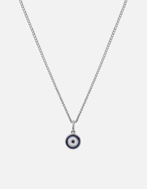 Miansai Necklaces Ojos Necklace, Sterling Silver/Linen Blue / 21 in. / Monogram: No