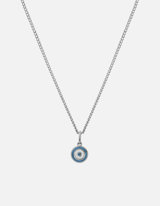 Miansai Necklaces Ojos Necklace, Sterling Silver/Linen Sky Blue / 21 in. / Monogram: No
