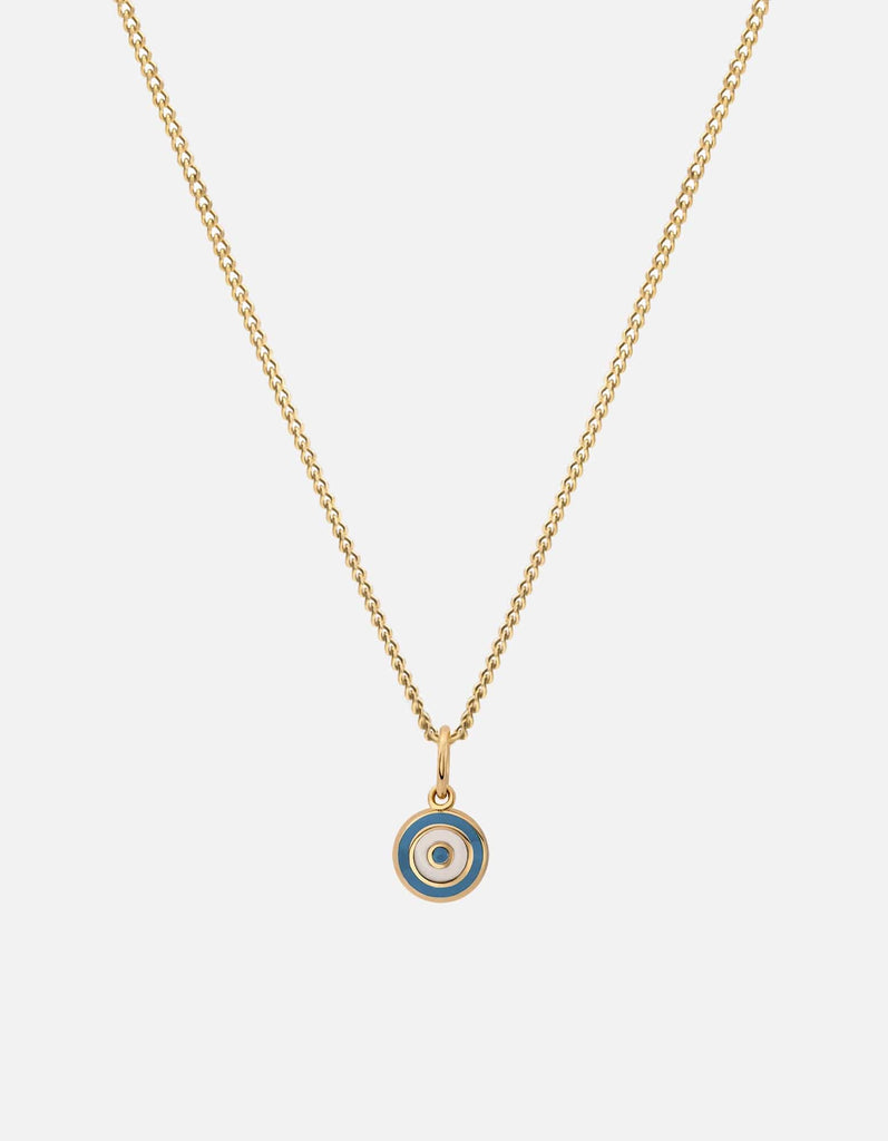 Miansai Necklaces Ojos Necklace, Gold Vermeil/Sky Blue Sky Blue / 18 in. / Monogram: No