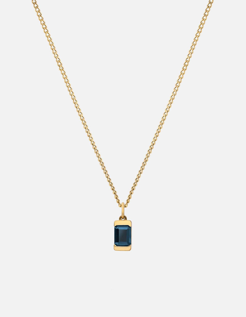 Miansai Necklaces Valor Blue Topaz Necklace, Gold Vermeil Blue / 18 in.