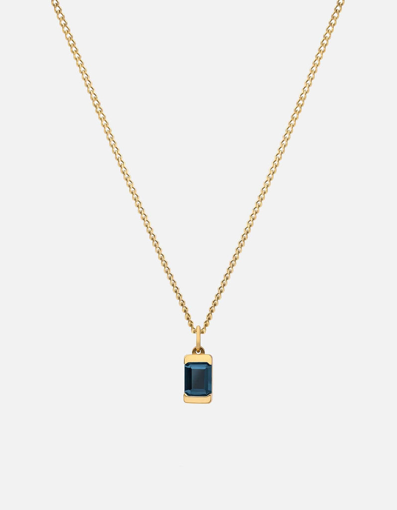 Miansai Necklaces Valor Blue Topaz Necklace, Gold Vermeil Blue / 21 in.