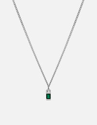 Miansai Necklaces Everett Agate Necklace, Sterling Silver/Baguette Sapphire Green / 21 in.
