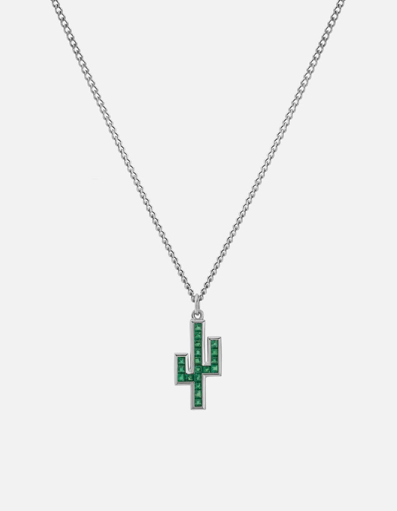 Miansai Necklaces Cactus Onyx Necklace, Sterling Silver Green / 24 in.
