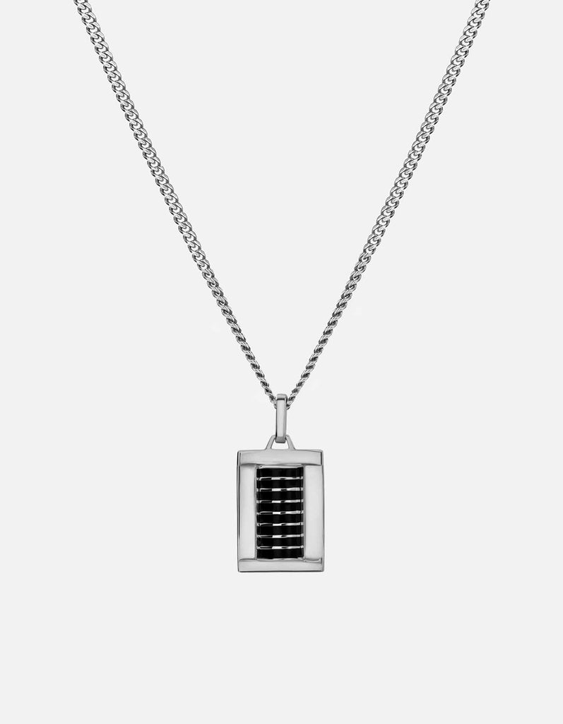 Miansai Necklaces Enzo Necklace, Sterling Silver/Black Black / 24 in. / Monogram: No