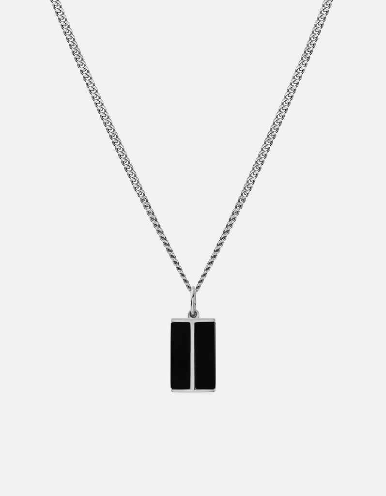 Miansai Necklaces Duo Onyx Pendant Necklace, Sterling Silver Black / 21 in.