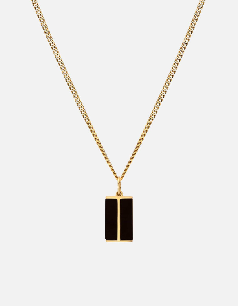 Miansai Necklaces Duo Onyx Pendant Necklace, Gold Vermeil Black / 21 in.