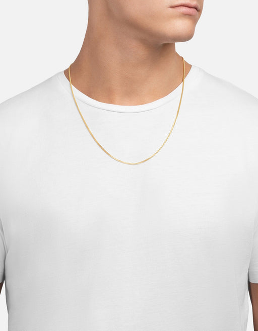 Miansai Necklaces 2mm Mini Annex Chain Necklace, Gold Vermeil Polished Gold / 24in.