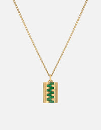 Miansai Necklaces Delano Agate Necklace, Gold Vermeil Green / 24 in. / Monogram: No