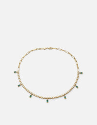 Miansai Necklaces Alta Choker, Gold Vermeil w/Topaz & Emeralds Green / 15in.