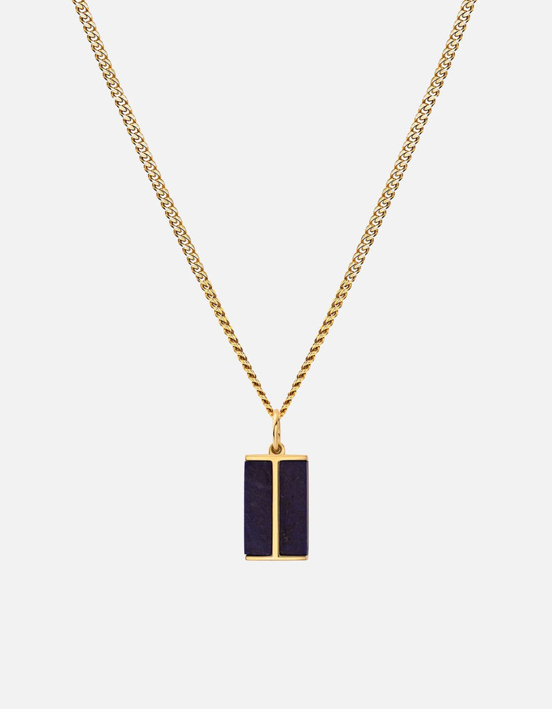 Miansai Necklaces Duo Lapis Pendant Necklace, Gold Vermeil Blue / 21 in.
