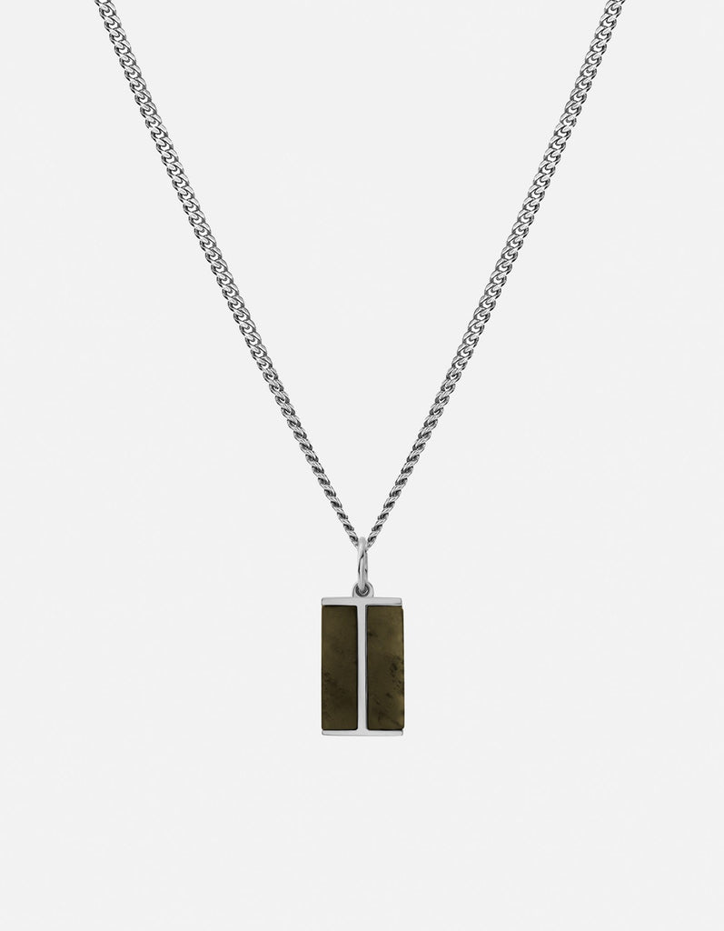 Miansai Necklaces Duo Jasper Pendant Necklace, Sterling Silver Green / 21in.