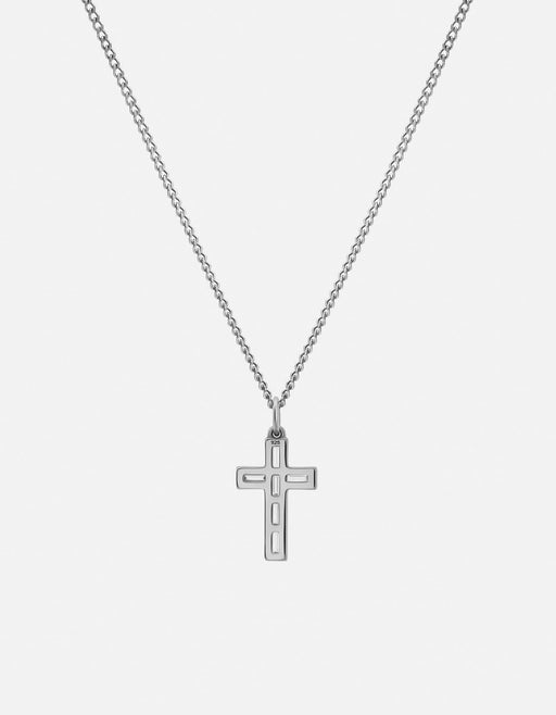 Miansai Necklaces Cruxe Baguette Diamond Necklace, Sterling Silver Polished Silver / 21 in.