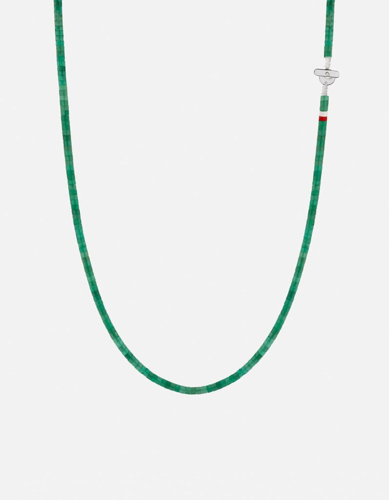 Miansai Necklaces Zane Agate Necklace, Sterling Silver Green / 22.5in.