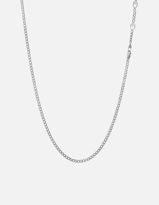 Miansai Necklaces 3mm Cuban Chain Necklace, Sterling Silver Polished Silver / 20-22 in.