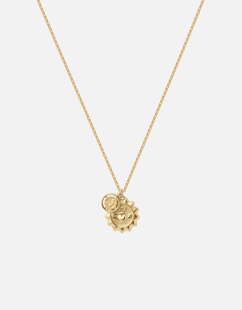 Miansai Necklaces Claddagh Guardian Necklace, Gold Vermeil Polished Gold / 16-18in.
