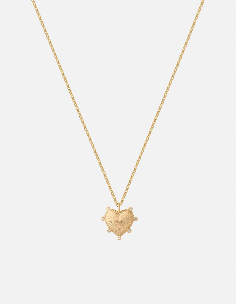 Miansai Necklaces Eternal Love Heart Pendant Necklace, Gold Vermeil / Topaz White / 16-18in.