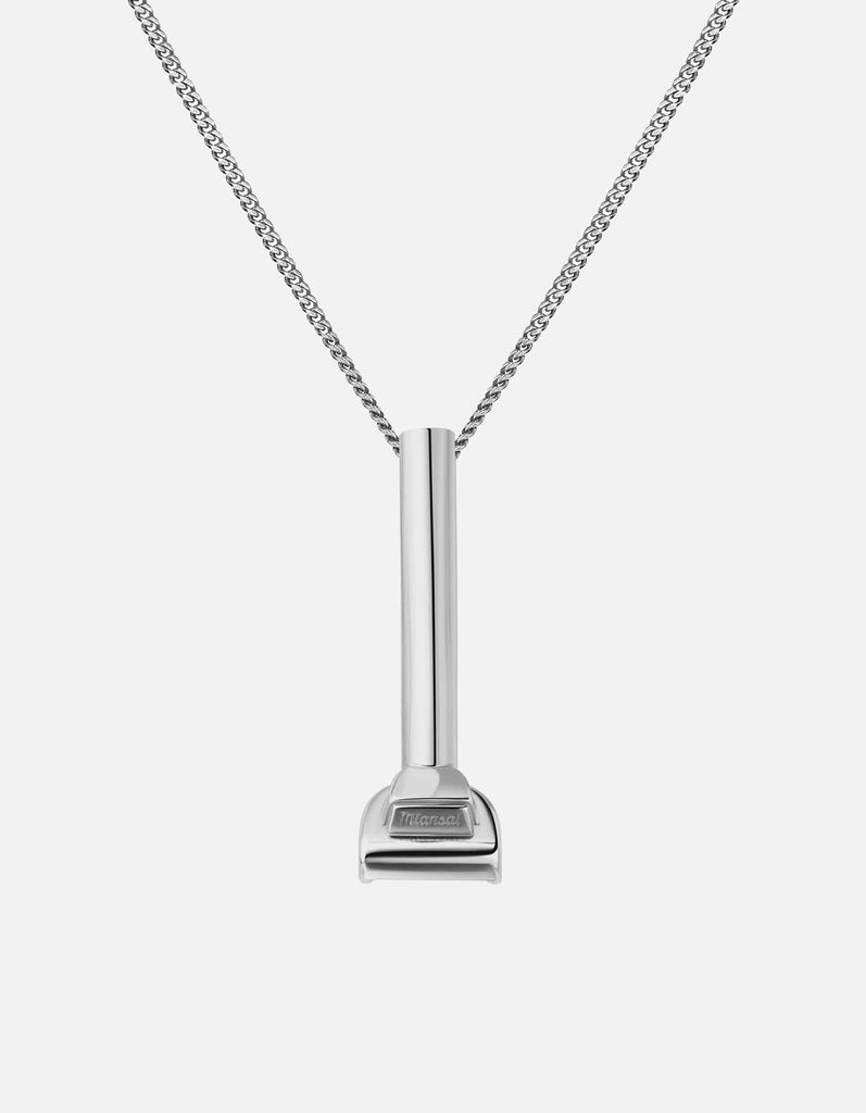 Miansai Necklaces Vacuum Straw Pendant Necklace, Sterling Silver Polished Silver / 24 in.