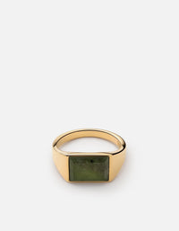 Miansai Rings Lennox Jasper PInky Ring, Gold Vermeil Gold Vermeil/Green / 7.5