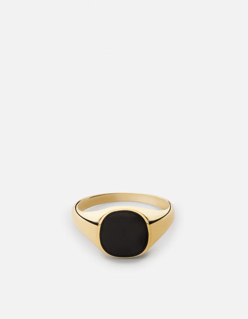 Miansai Rings Olympus Signet Ring, Gold Vermeil/Black Black / 8