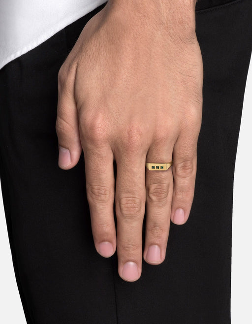 Miansai Rings Virgil Agate Ring, Gold Vermeil