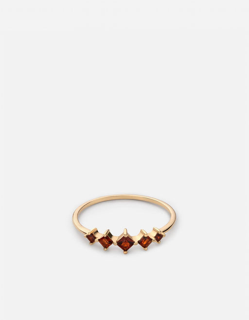 Miansai Rings Echo Garnet Ring, 14k Gold Red / 5