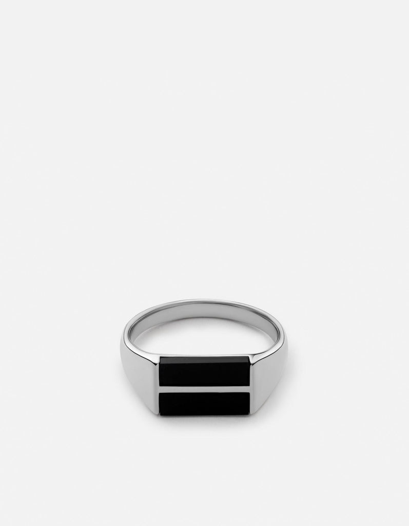 Miansai Rings Duo Onyx Ring, Sterling Silver Black / 8