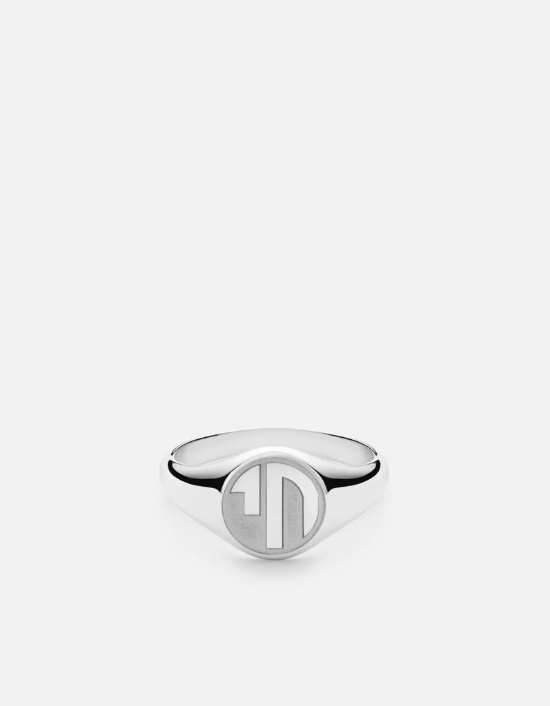 Miansai Rings Chai Signet Ring, Sterling Silver Polished Silver / 10