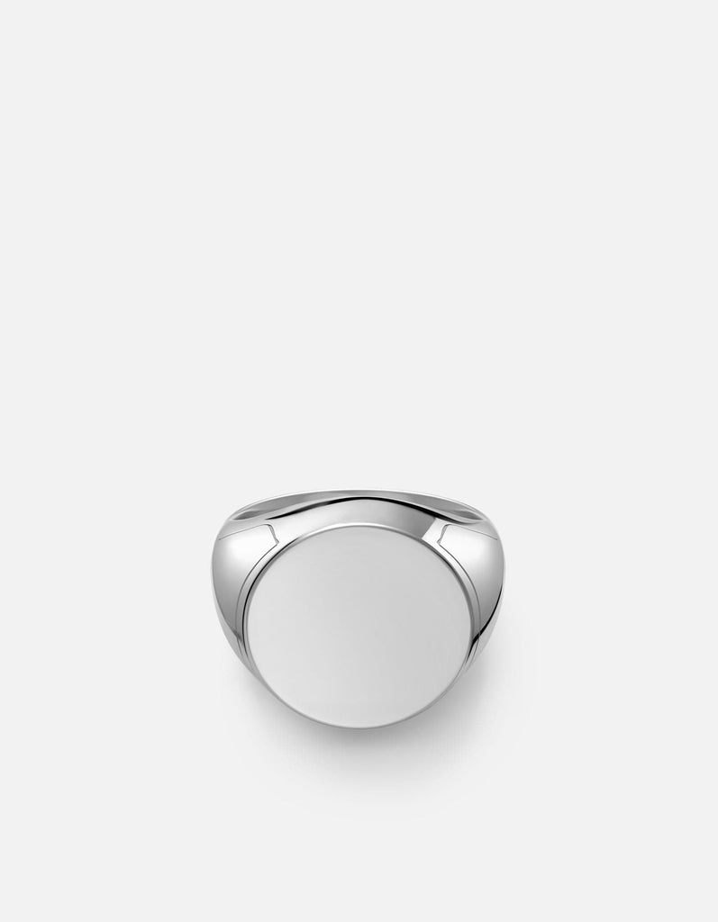 Miansai Rings Locket Signet Ring, Sterling Silver Polished Silver / 9