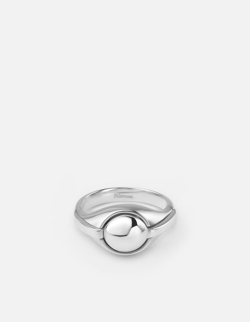 Miansai Rings Spoon Signet Ring, Sterling Silver Polished Silver / 9