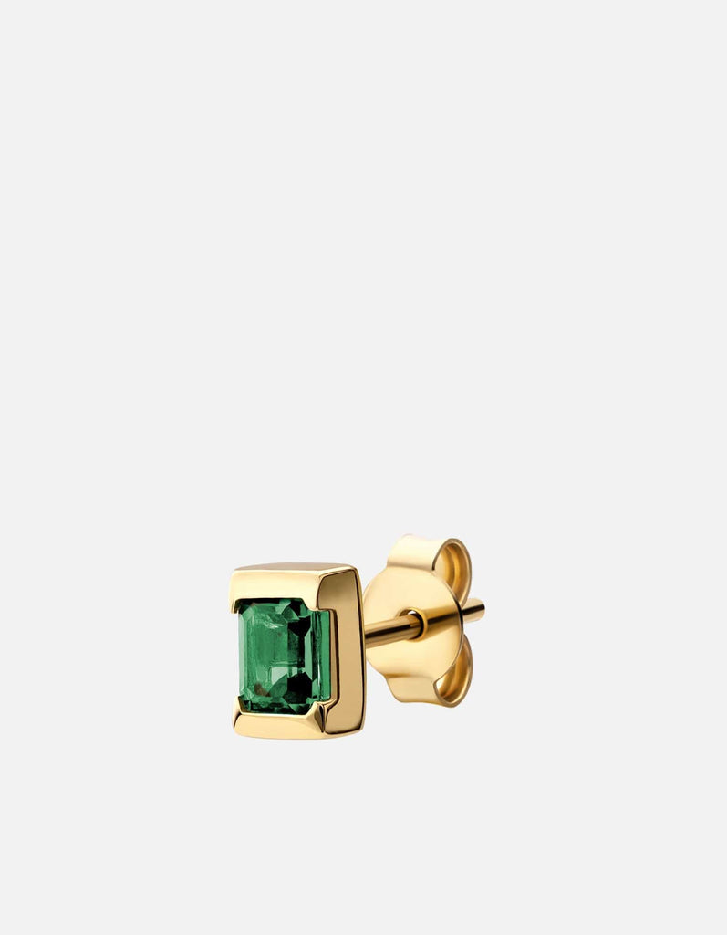 Miansai Earrings Valor Quartz Stud Earring, Gold Green/Gold Vermeil / Single
