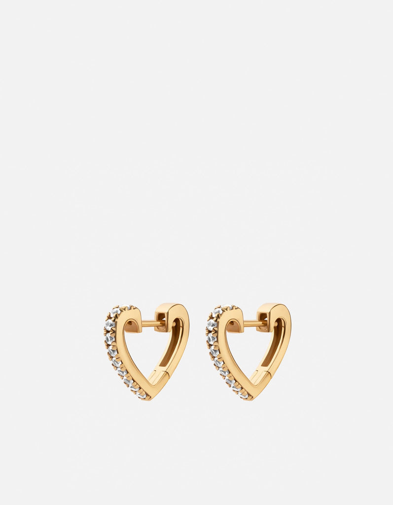 Miansai Earrings Azra Huggies, Gold Vermeil/Sapphire White / Pair