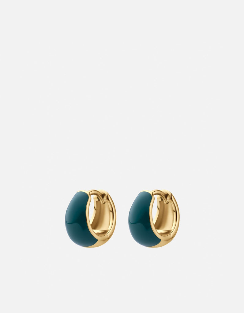 Miansai Earrings Alya Huggies, Gold Vermeil/Green Green / Pair