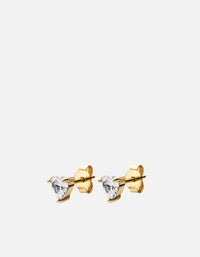 Miansai Earrings Adora Heart Studs, Gold Vermeil/Sapphire White / Pair
